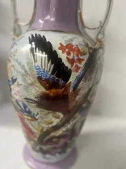 Online Pamono Polychrome Porcelain Vases, 19th Century, Set of 2