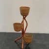 Discount Pamono Polychrome Wicker and Bamboo Vase Holder Tripods, 1970s