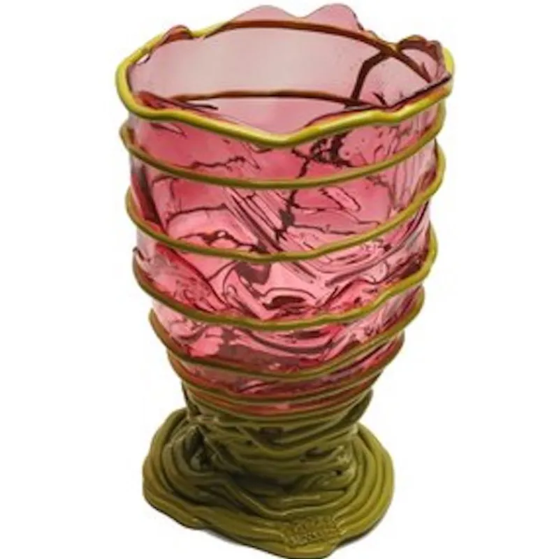 Pamono Pompitu II Vase - Clear Light Fuchsia And Matt Dust Green by Gaetano Pesce for Fish Design> Tabletop