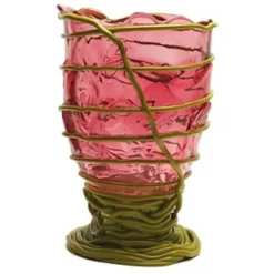 Pamono Pompitu II Vase - Clear Light Fuchsia And Matt Dust Green by Gaetano Pesce for Fish Design><noscript><img width=