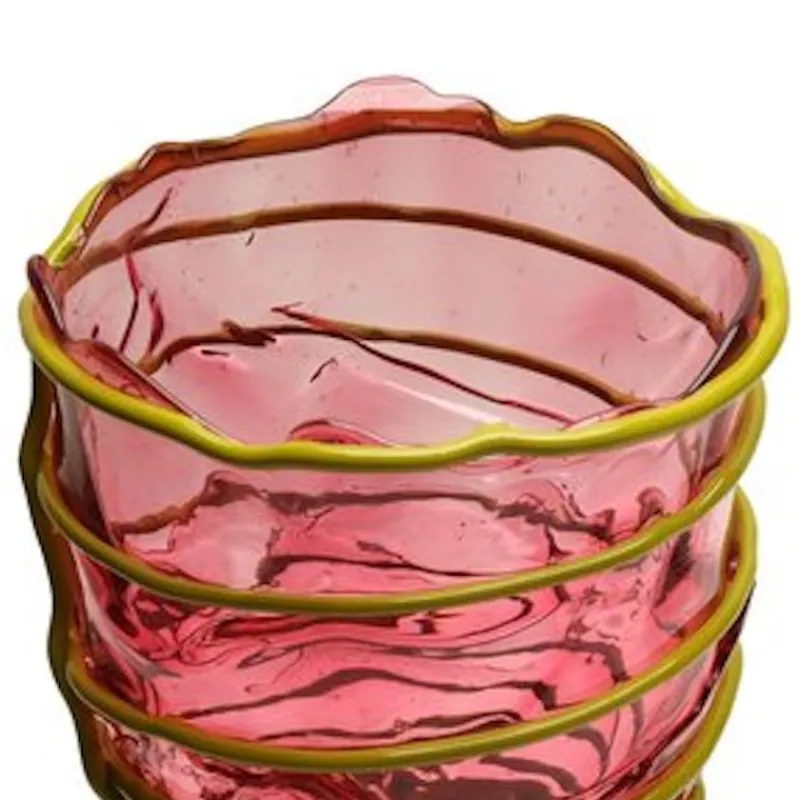 Pamono Pompitu II Vase - Clear Light Fuchsia And Matt Dust Green by Gaetano Pesce for Fish Design> Tabletop