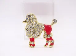 Pamono Poodle Brooch in Enamel and Zircons, Spain, 1970s><noscript><img width=