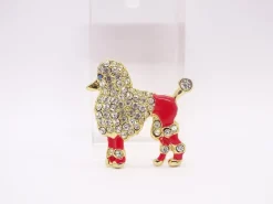 Pamono Poodle Brooch in Enamel and Zircons, Spain, 1970s><noscript><img width=