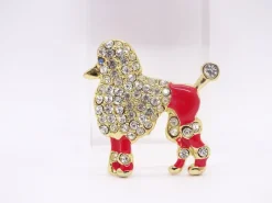 Pamono Poodle Brooch in Enamel and Zircons, Spain, 1970s><noscript><img width=
