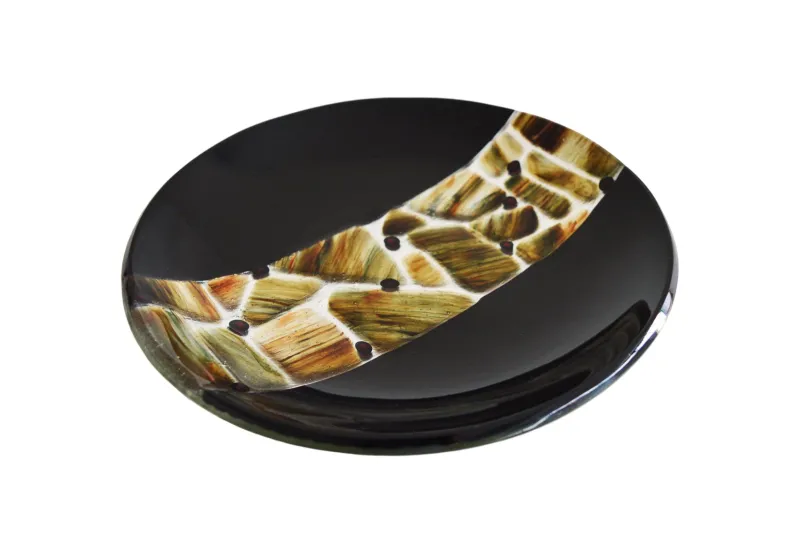 Pamono Pope T30 Black Murano Glass Plate by Stefano Birello for VeVe Glass> Decorative Plates