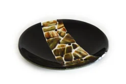 Pamono Pope T30 Black Murano Glass Plate by Stefano Birello for VeVe Glass><noscript><img width=