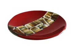 Outlet Pamono Pope T30 Red Murano Glass Plate by Stefano Birello for VeVe Glass
