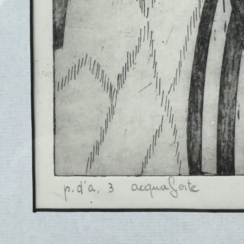 Pamono Popy, Composition, 1972, Etching> Mid-Century