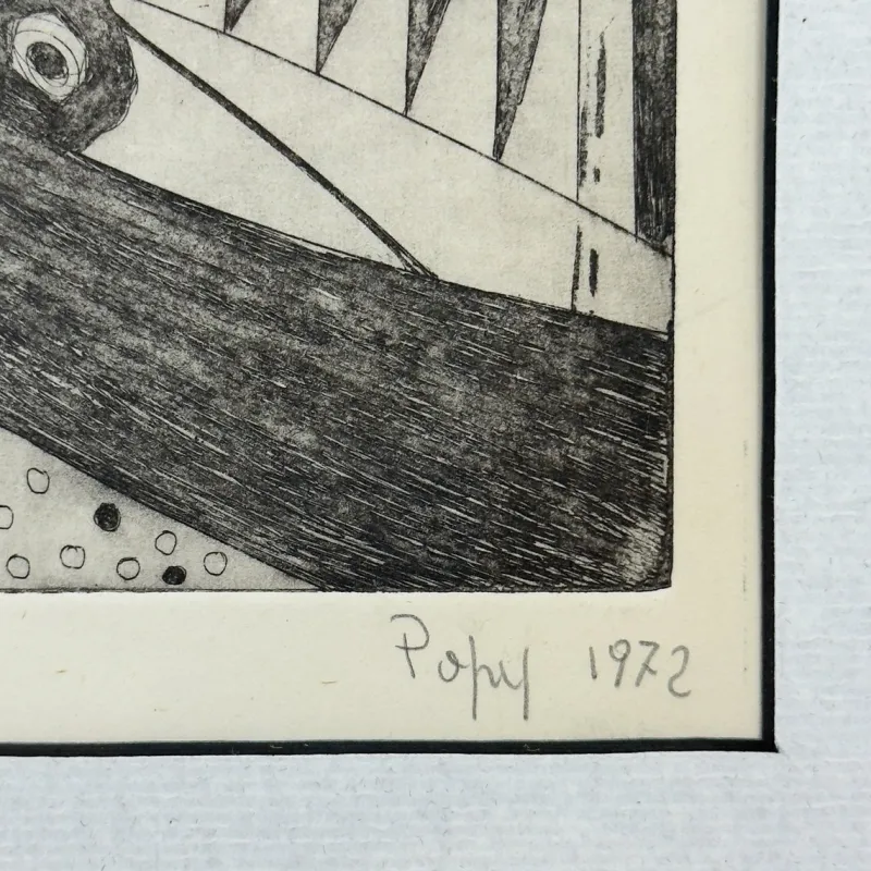 Pamono Popy, Composition, 1972, Etching> Mid-Century