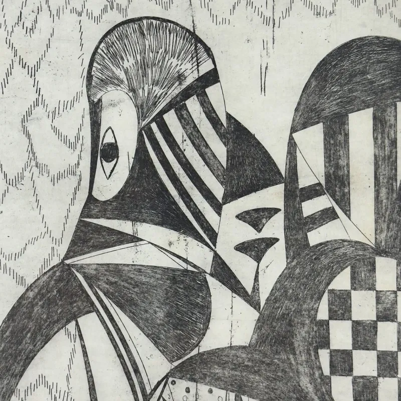 Pamono Popy, Composition, 1972, Etching> Mid-Century