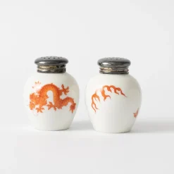 Pamono Porcelain and Silver Cruet Set from Thomas, 1930s, Set of 5