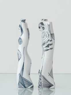 Sale Pamono Porcelain Anthropomorphic Figural Vases by Sargadelos, 2000s, Set of 2
