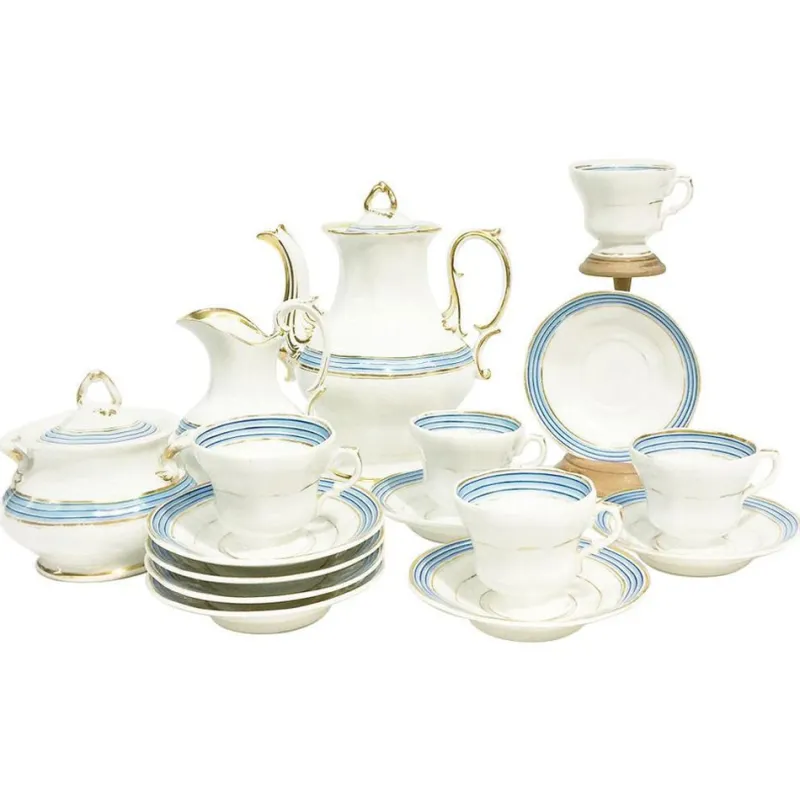 New Pamono Porcelain Coffee & Tea Service from KPM, Germany, 1834-1837, Set of 11