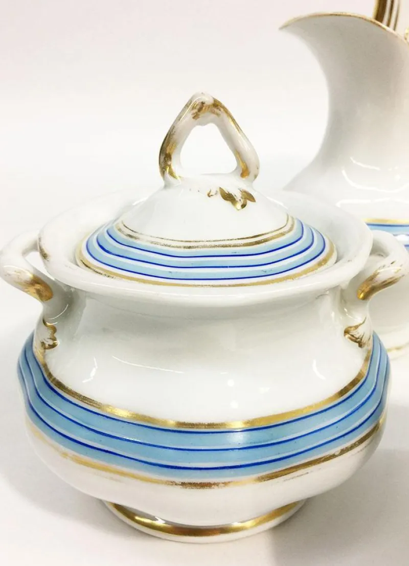 New Pamono Porcelain Coffee & Tea Service from KPM, Germany, 1834-1837, Set of 11