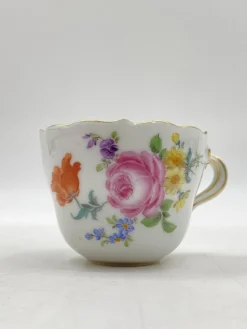 Discount Pamono Porcelain Coffee Cup and Saucer with Gold Rims from Meissen, Set of 2