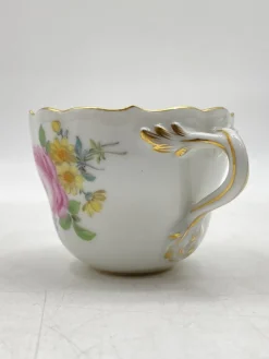 Discount Pamono Porcelain Coffee Cup and Saucer with Gold Rims from Meissen, Set of 2