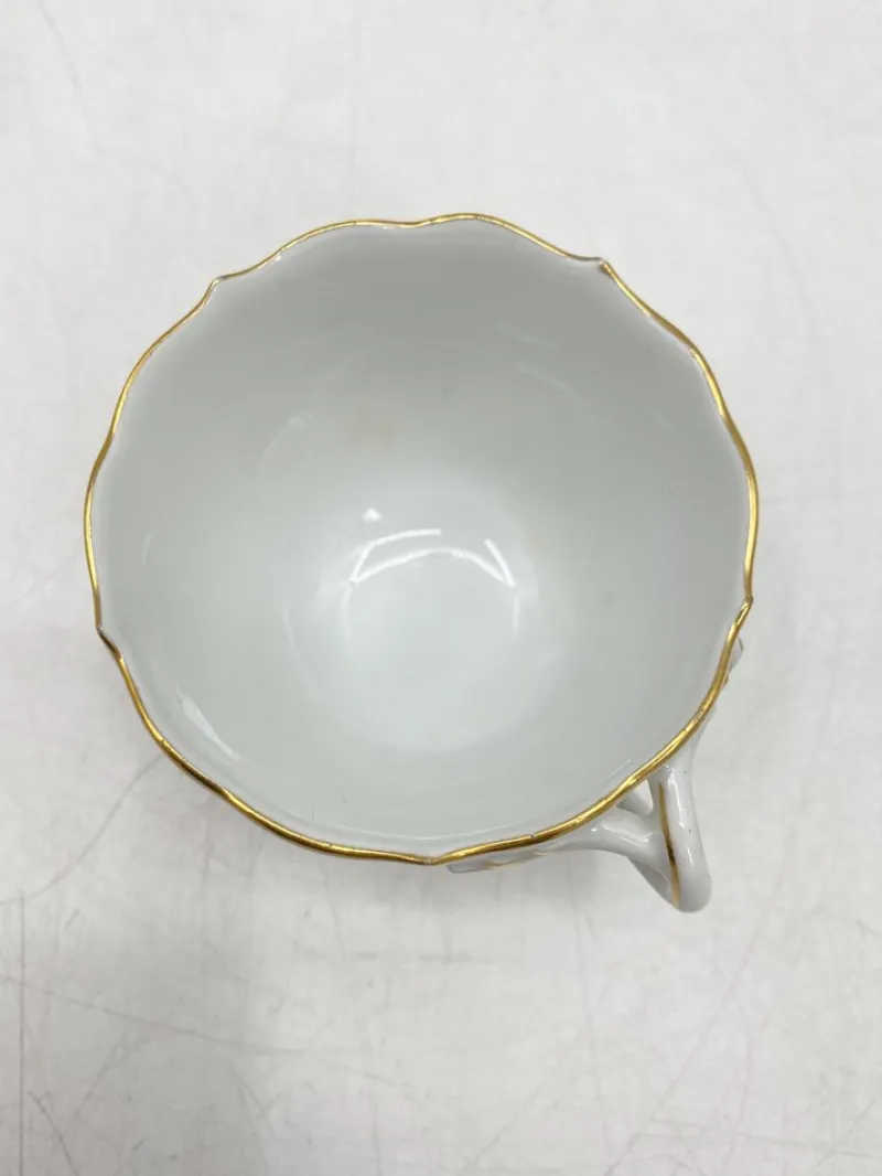 Discount Pamono Porcelain Coffee Cup and Saucer with Gold Rims from Meissen, Set of 2