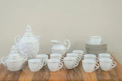 Clearance Pamono Porcelain Coffee Service by O. Castro for Dolmen, Galicia, Spain, 1950s, Set of 27