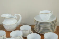 Clearance Pamono Porcelain Coffee Service by O. Castro for Dolmen, Galicia, Spain, 1950s, Set of 27