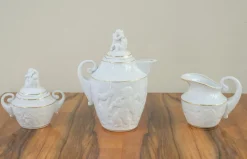 Clearance Pamono Porcelain Coffee Service by O. Castro for Dolmen, Galicia, Spain, 1950s, Set of 27