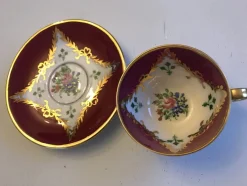 Pamono Porcelain Cup and Saucer from Bavaria, 1950s, Set of 2> Coffee & Tea Service