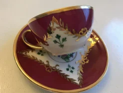 Pamono Porcelain Cup and Saucer from Bavaria, 1950s, Set of 2><noscript><img width=