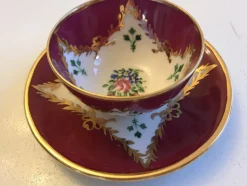Pamono Porcelain Cup and Saucer from Bavaria, 1950s, Set of 2><noscript><img width=