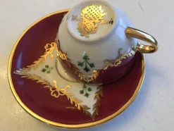 Pamono Porcelain Cup and Saucer from Bavaria, 1950s, Set of 2><noscript><img width=