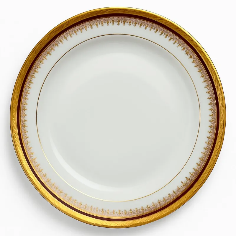 Outlet Pamono Porcelain Dinner Service with Red and Gilt Decor from Limoges, 1980s, Set of 54