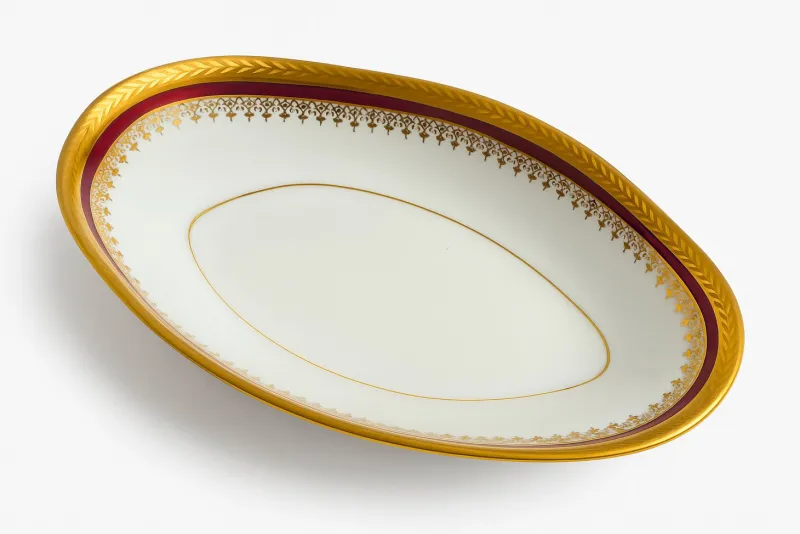 Outlet Pamono Porcelain Dinner Service with Red and Gilt Decor from Limoges, 1980s, Set of 54