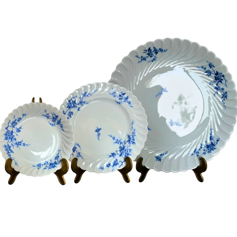 Pamono Porcelain Dinnerware Set from Haviland Limoges, 1950, Set of 82> Dinner Plates & Bowls