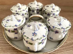 Pamono Porcelain Limoges Cream Pots by Théodore Haviland, 1900, Set of 6> Serving Dishes