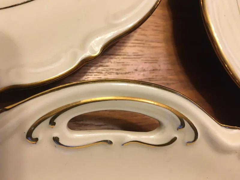 Pamono Porcelain Mitterteich Cymbal Set, 1940s, Set of 6> Dinner Plates & Bowls