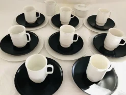 Hot Pamono Porcelain Noire Mocha Service by Tapio Wirkkala for Rosenthal, 20th Century, Set of 22
