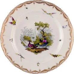 Sale Pamono Porcelain Plate with Hand-Painted Birds and Insects from Meissen