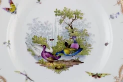 Sale Pamono Porcelain Plate with Hand-Painted Birds and Insects from Meissen