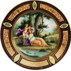 Discount Pamono Porcelain Plate with Nymph and Cherub Decor from Royal Vienna, 1890s