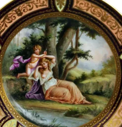 Discount Pamono Porcelain Plate with Nymph and Cherub Decor from Royal Vienna, 1890s