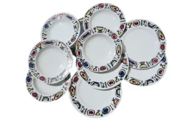 Hot Pamono Porcelain Plates by Emanuele Luzzati for Arteprima, 2010s, Set of 10
