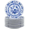 Pamono Porcelain Plates in Blue Onion Pattern, Bavaria, Germany, Set of 12> Dinner Plates & Bowls