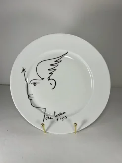 Clearance Pamono Porcelain Plates Jean Cocteau for Limoges, France, 1960s, Set of 4
