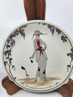 Pamono Porcelain Plates with Art Deco Decor from Villeroy & Boch, 1980s, Set of 4><noscript><img width=