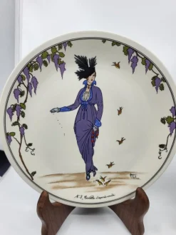 Pamono Porcelain Plates with Art Deco Decor from Villeroy & Boch, 1980s, Set of 4><noscript><img width=