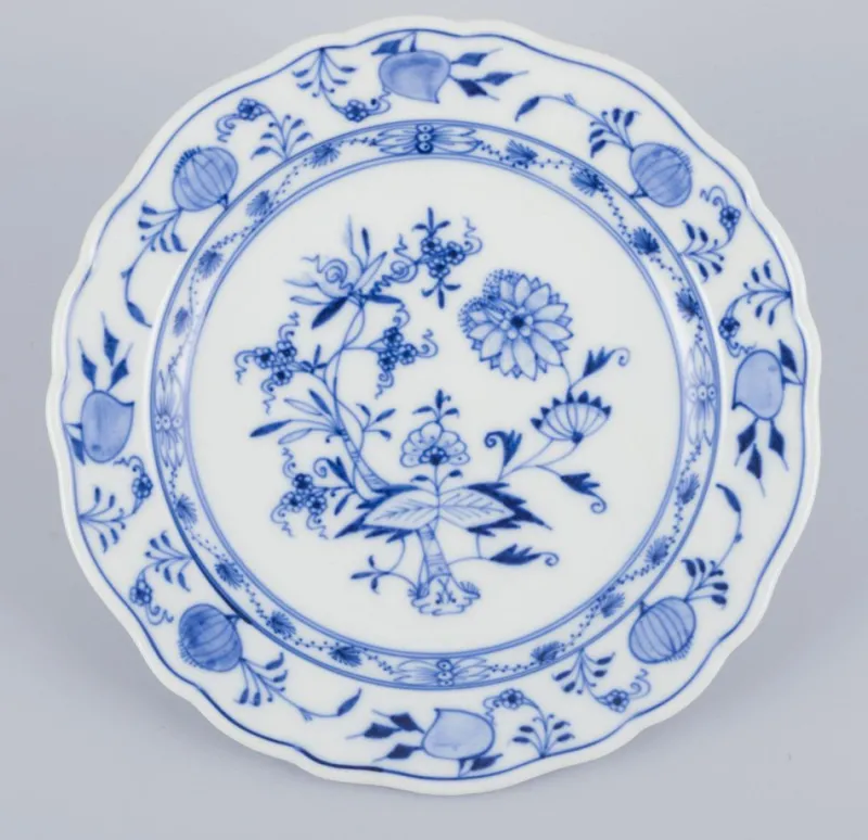 Discount Pamono Porcelain Plates with Blue Onion Pattern, Meissen, Germany, Set of 5