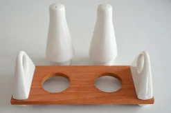 Pamono Porcelain Salt & Pepper Set by Peter Müller for Sgarfo Modern, 1960s><noscript><img width=
