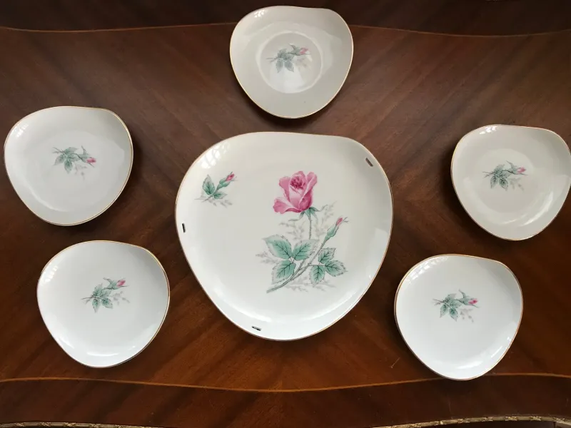 Online Pamono Porcelain Set from Hertel-Jacob Bavaria, 1940s, Set of 6
