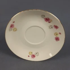New Pamono Porcelain Tea Service with White and Gold Flowers from Stadtlengsfeld, 1970s, Set of 23