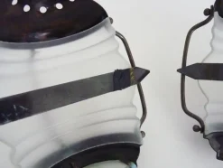 Outlet Pamono Porthole-Style Wall Lights in Brass and Glass, 1960s, Set of 2