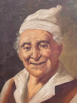 New Pamono Portrait, 20th Century, Oil Painting on Panel, Framed
