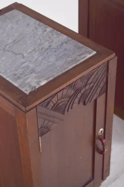 Pamono Portuguese Art Deco Bedside Tables, 1920, Set of 3><noscript><img width=